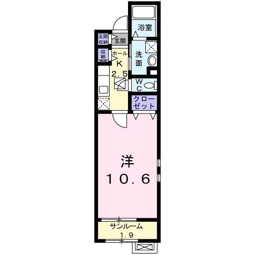 セレッソ(1K/2階)の間取り写真