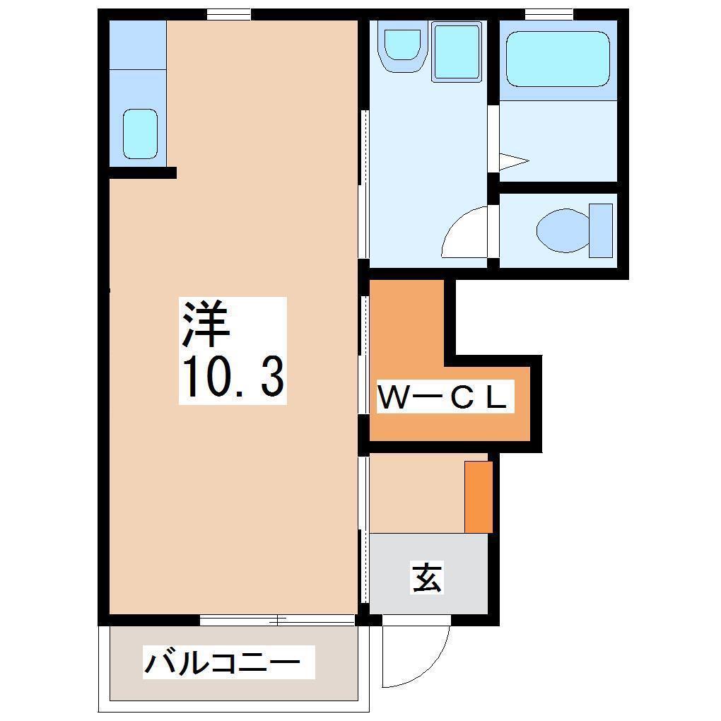 DEARCOURT C棟(ワンルーム/1階)の間取り写真