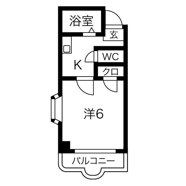 メゾンかなめ(1K/3階)の間取り写真
