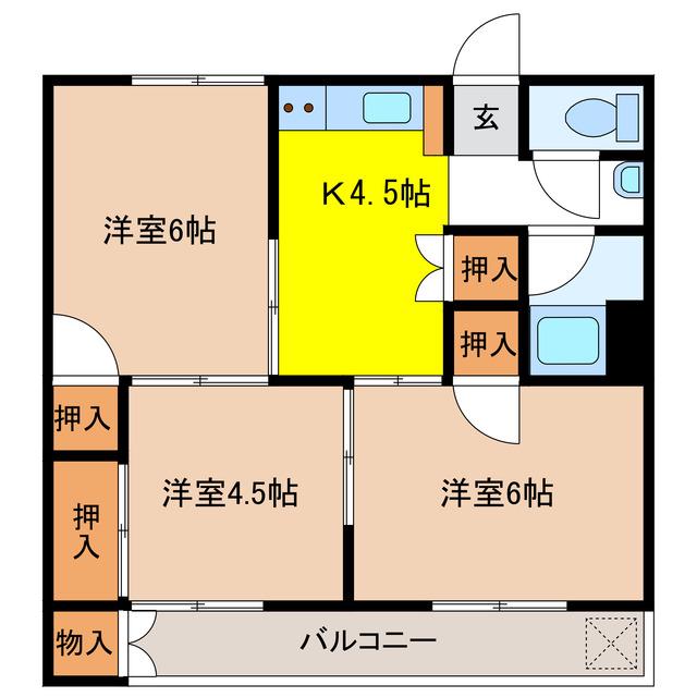 遠藤ハイツ(3K/1階)の間取り写真