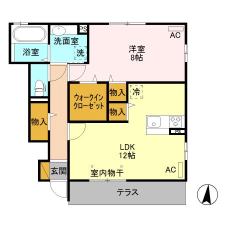 京和風嵯峨野星 1LDK(1LDK/1階)の間取り写真