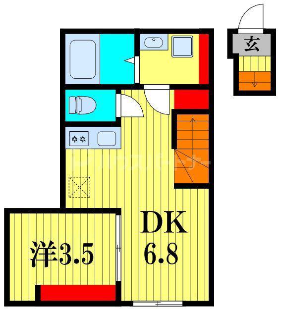 ルナアルタ(1DK/2階)の間取り写真