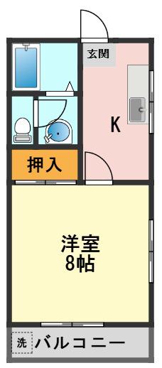 メゾンチムラ(1K/1階)の間取り写真