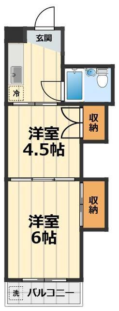 A&U中野上町(2K/1階)の間取り写真