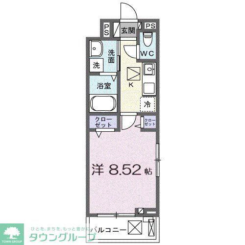 ル・ボワ(1K/1階)の間取り写真