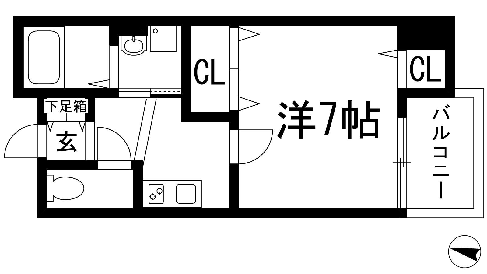 TNGテンジン(1K/4階)の間取り写真