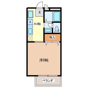 サンガーデンII(1K/1階)の間取り写真