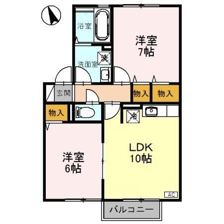 ウィンベル24(2LDK/2階)の間取り写真