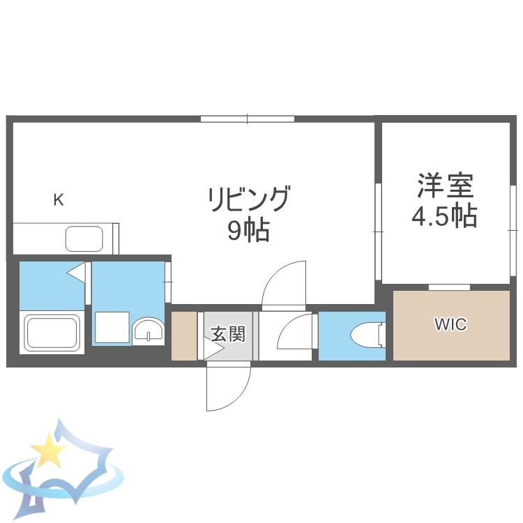 HERO YAMAHANA1(1LDK/4階)の間取り写真
