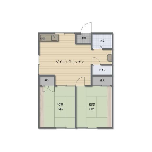 コーポミノシマ(2DK/2階)の間取り写真