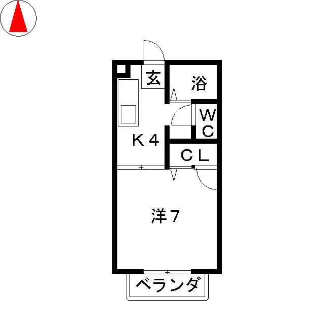 イーストハイツ小池 A(1K/1階)の間取り写真