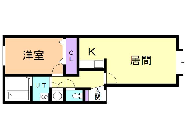 CALM PLACE(1LDK/1階)の間取り写真