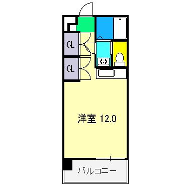 ROS E2(ワンルーム/7階)の間取り写真