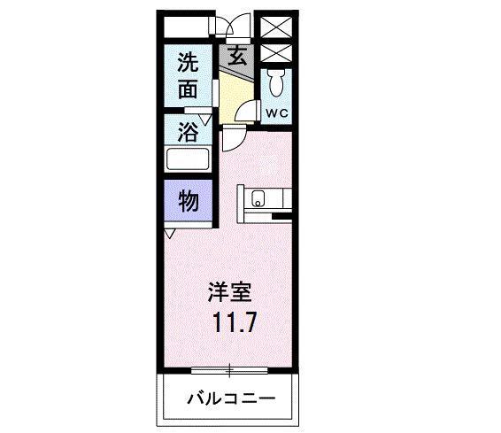 アニュー アフェニティー(ワンルーム/2階)の間取り写真