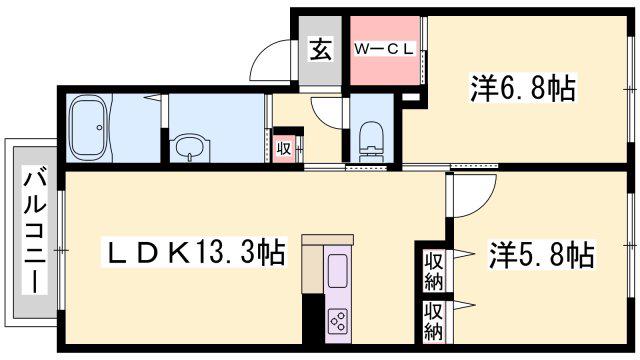 シャーメゾンイケダ(2LDK/1階)の間取り写真