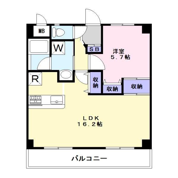 グレイス詩香(1LDK/3階)の間取り写真