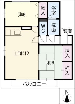 グランシャリオ(2LDK/1階)の間取り写真