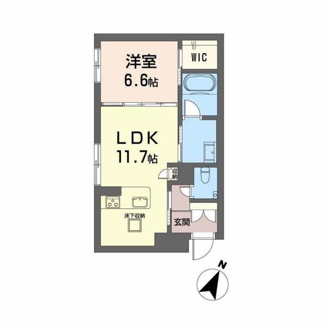 シャーメゾン絆IV(1LDK/1階)の間取り写真