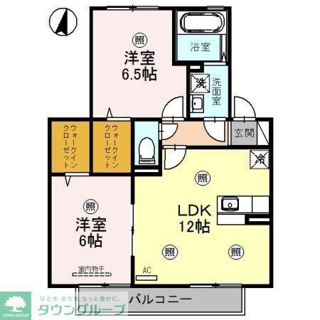 エターナヴィレッジ A/B(2LDK/2階)の間取り写真