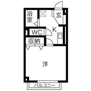 ソフィーユ常滑(1K/2階)の間取り写真