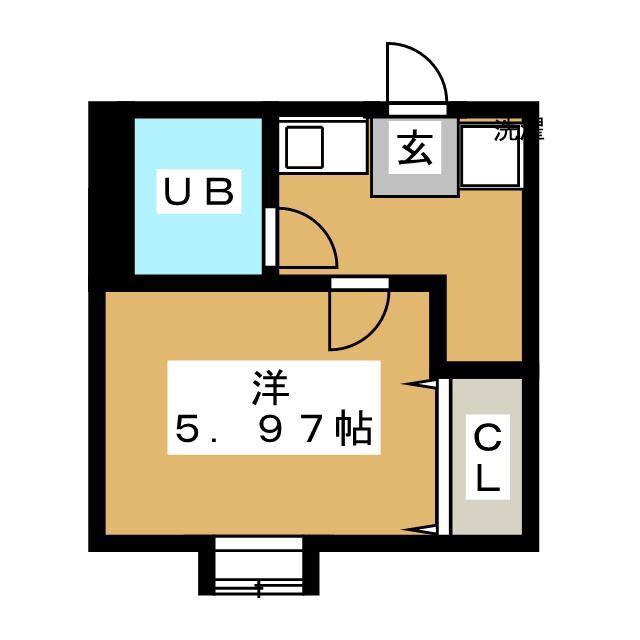 エスペランサ瑞江B(1K/1階)の間取り写真