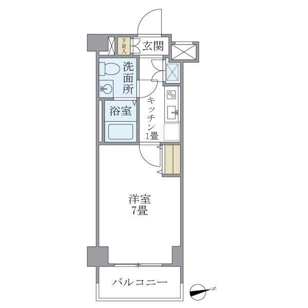 リアルスウィート三軒茶屋(1K/5階)の間取り写真