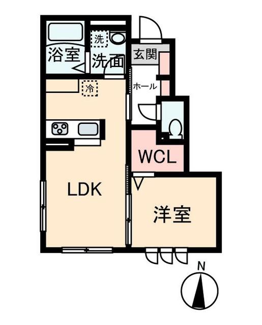 HOLY HAUS(1LDK/1階)の間取り写真