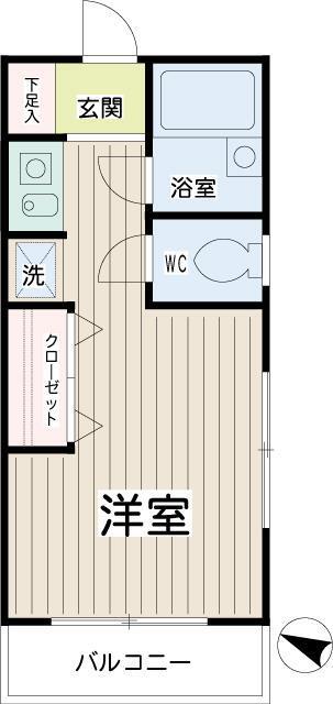 グッドビューハイツ(ワンルーム/2階)の間取り写真