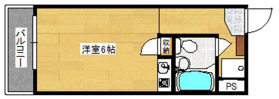 コーポマルニ(ワンルーム/3階)の間取り写真