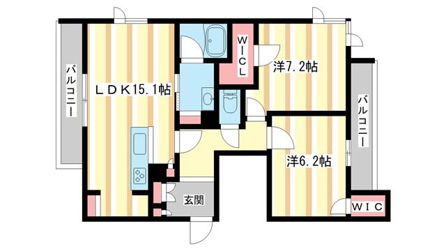 SHAMAISON SERDINA(2LDK/2階)の間取り写真