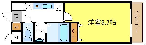 ラルジュ・アール(1K/3階)の間取り写真
