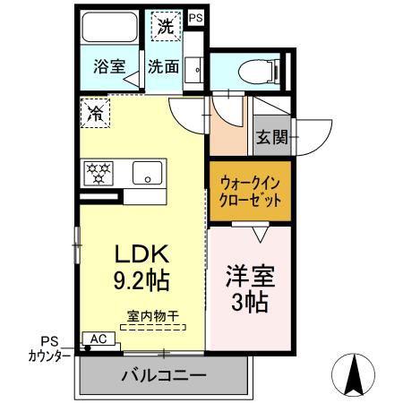 RAUM Y(1LDK/3階)の間取り写真