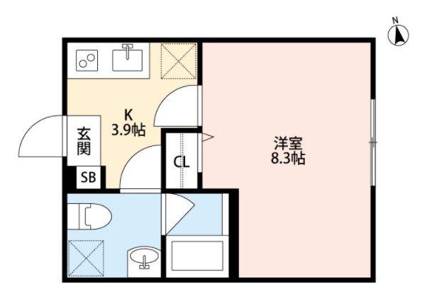 FREE HAND船堀(1K/1階)の間取り写真