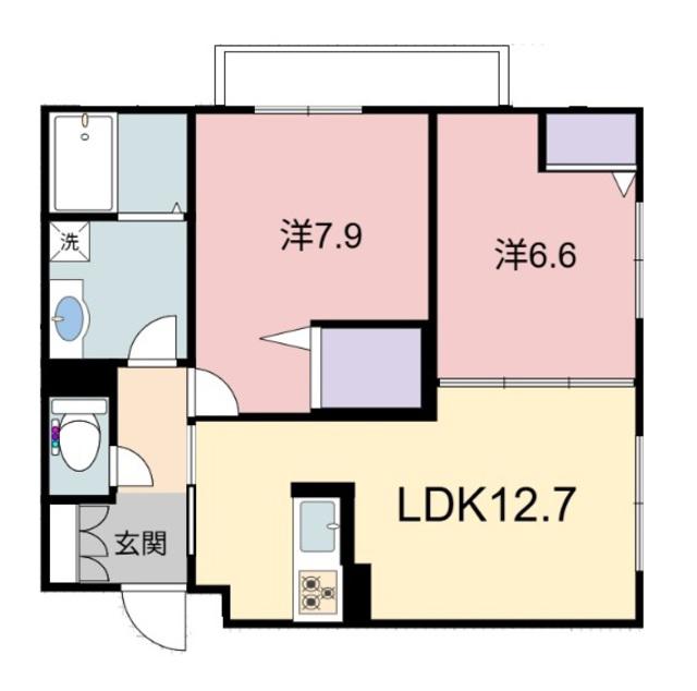 シャーメゾンRAC中沢(2LDK/3階)の間取り写真