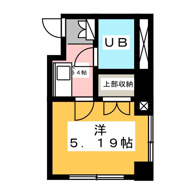 ハタハイム(1K/3階)の間取り写真