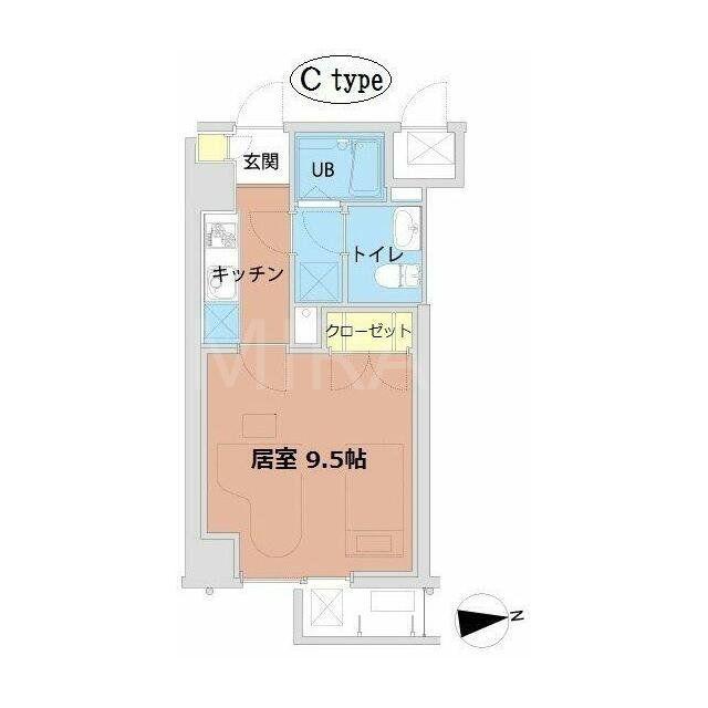 新百合 和田文ビル(1K/5階)の間取り写真