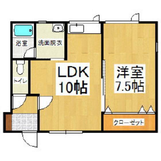 大昭寿ハイツ(1LDK/1階)の間取り写真