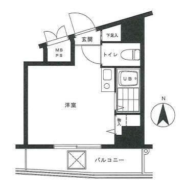 ポートハイム西横浜(ワンルーム/3階)の間取り写真