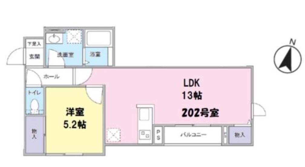 CLAIR北千住(1LDK/2階)の間取り写真