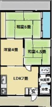森本マンション(3DK/2階)の間取り写真