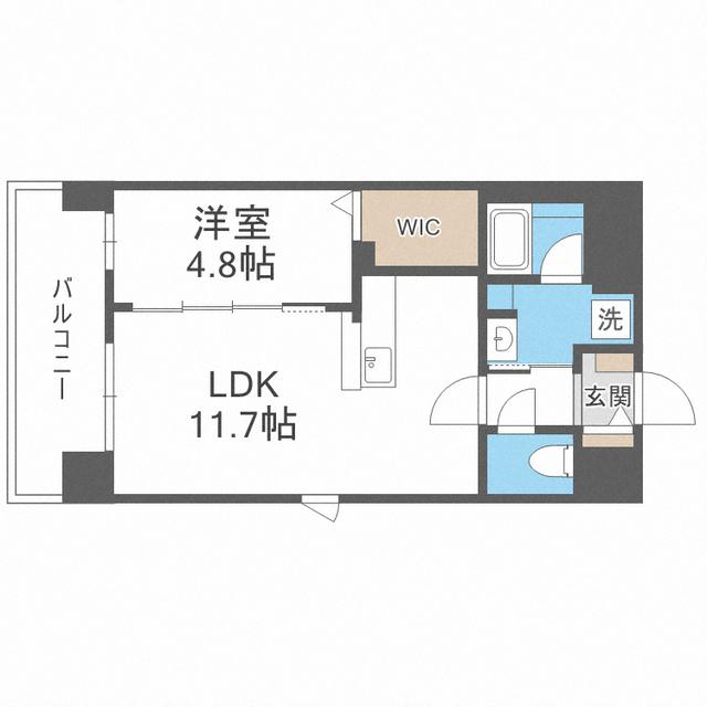 アトリオフラッツ井尻(1LDK/7階)の間取り写真