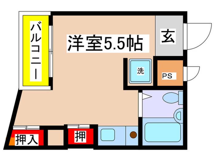 カーサ・ダルテ(ワンルーム/6階)の間取り写真