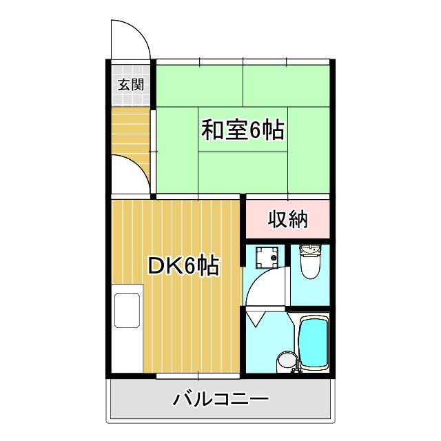 LANBO 101(1DK/2階)の間取り写真