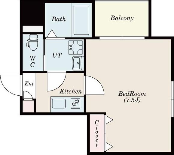 W HOUSE(1K/6階)の間取り写真