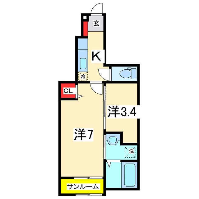 フォルシュ(2K/1階)の間取り写真