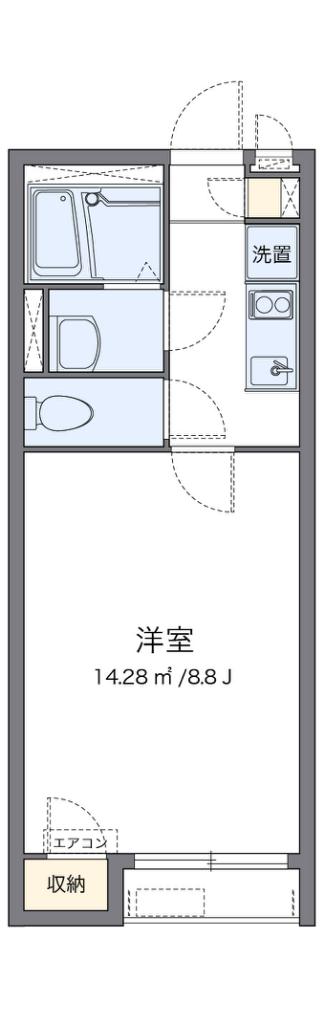 クレイノYASAKA(1K/1階)の間取り写真