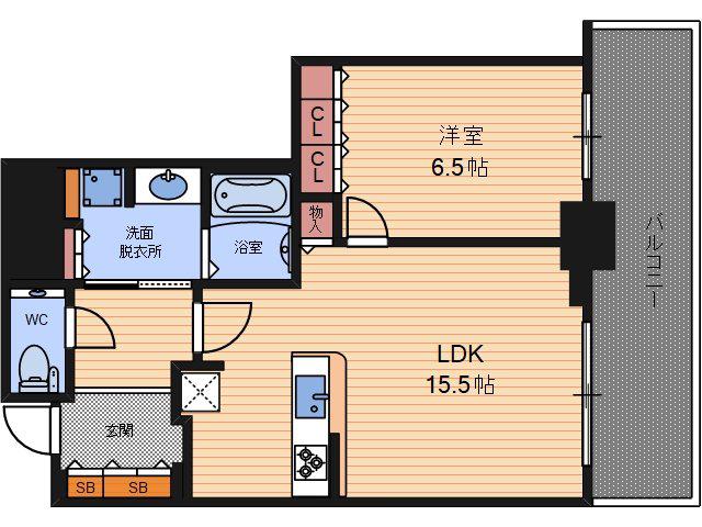 グランドメゾン新梅田タワー THE CLUB RESIDENCE(1LDK/11階)の間取り写真