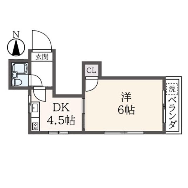 メゾンソワール(1DK/1階)の間取り写真