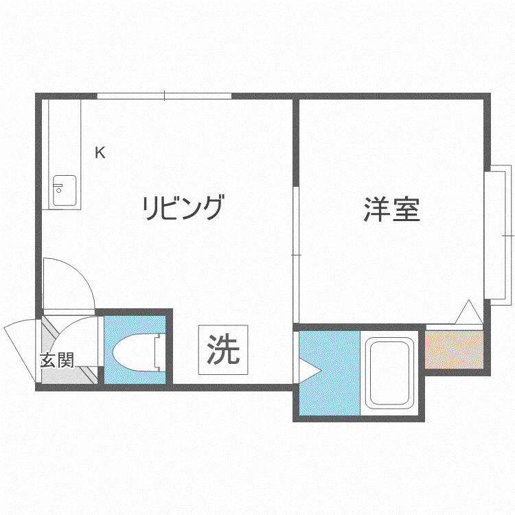 ステージ南8条II(1LDK/2階)の間取り写真