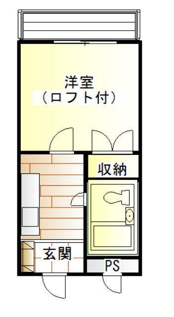 ヨーロピアン加古川(ワンルーム/2階)の間取り写真